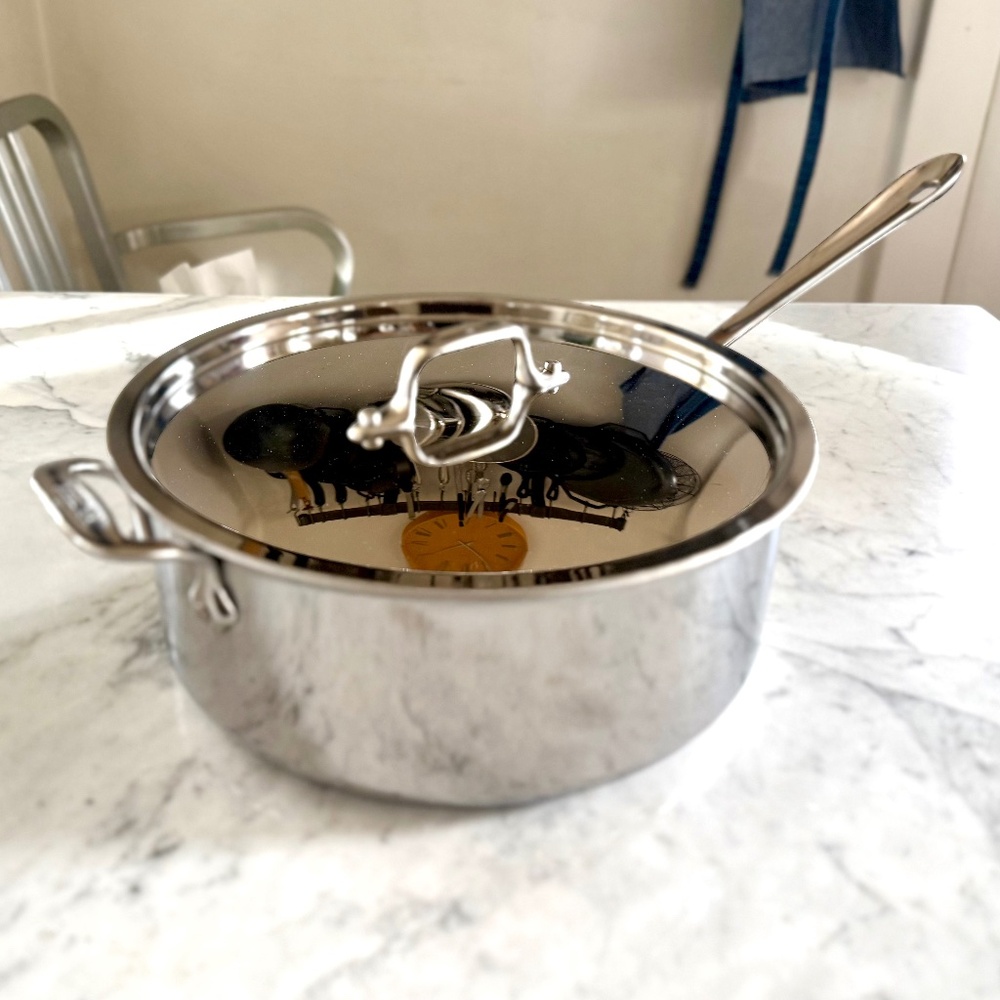 All-Clad Tri-Ply Stainless Steel Deep Saute Pan with Lid - 6 Quart